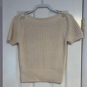 Juicy Couture Off-the-Shoulder Cream Sweater